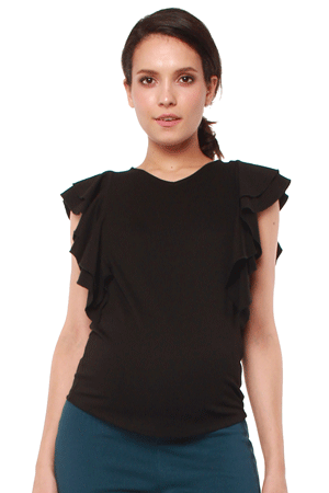 Ella Flutter Sleeve V-neck Nursing Top by Spring Maternity