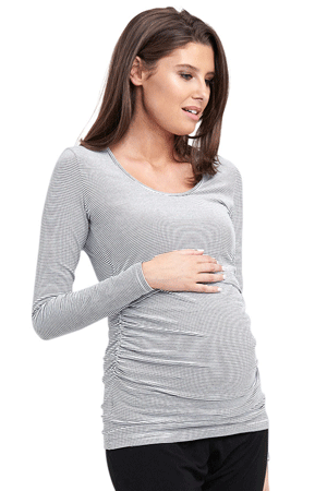 Andrea Mini Stripe Materntiy & Nursing Tube Tee by Ripe Maternity