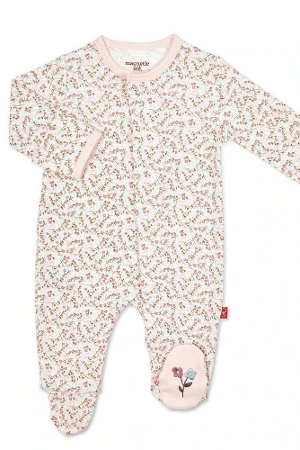 Magnetic Me™ 100% Organic Cotton Magnetic Baby Footie (Bedford Floral) by Magnetic Me by Magnificent Baby