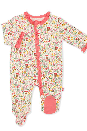 Baby Girl Seraphina Modal Magnetic Footie with Ruffle
