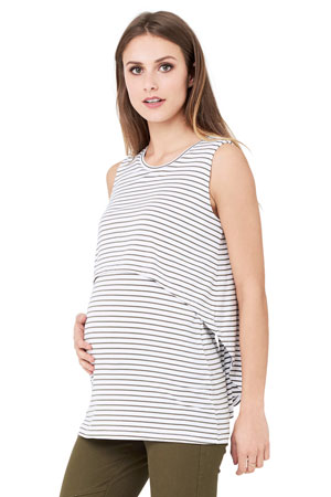 Stripe Swing Back Maternity & Nursing Tank by Ripe Maternity