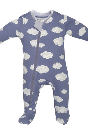 ZippyJamz Organic Baby Footed Sleeper Pajamas w. Inseam Zipper for Easy Changing by ZippyJamz
