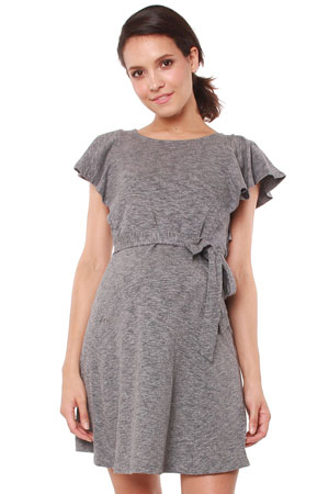 Britta Flutter Sleeve Nursing Dress by Spring Maternity