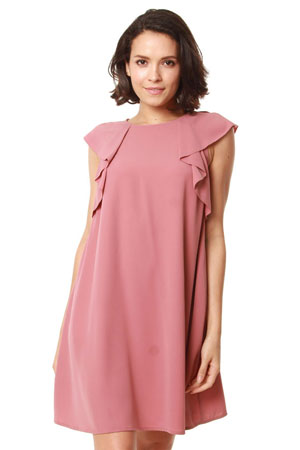 Eugenia Woven Ruffle Sleeve Maternity & Nursing Dress by Bove by Spring Maternity