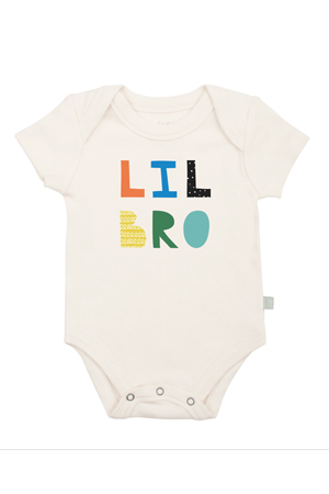 Finn + Emma Graphic Organic Bodysuit (Lil Bro) by Finn + Emma