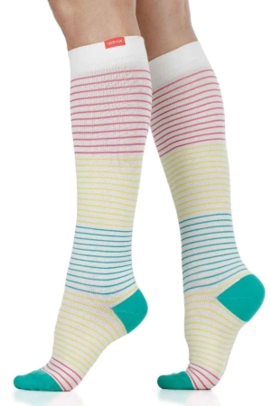 Vim & Vigr 15-20 mmHg Compression Socks - Cotton (Pinstripe: Juicy) by Vim & Vigr