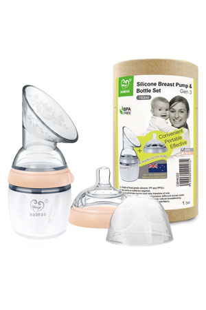 Haakaa Gen 3 Silicone Breast Pump and Bottle Set (160 ml/6 oz) (Nude) by Haakaa