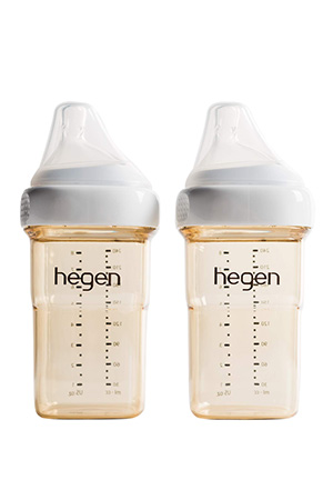 Hegen PCTO™ 240ml/8oz Feeding Bottle PPSU, 2-Pack with Medium Flow Teats (White) by Hegen