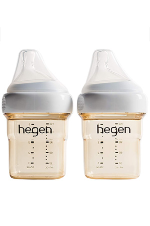 Hegen PCTO™ 150ml/5oz Feeding Bottle PPSU, 2-Pack with Slow Flow Teats (White) by Hegen