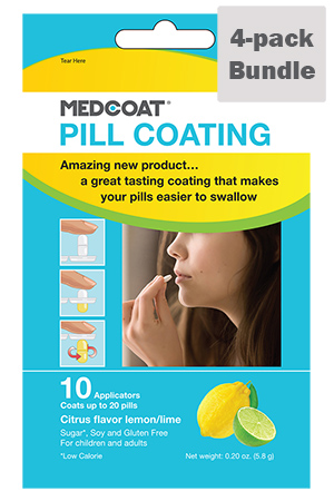 MEDCOAT® Flavored Pill Coating (10 ct.)-4-Pack Bundle (Citrus Flavor -4-Pack) by Medcoat Pill Coating
