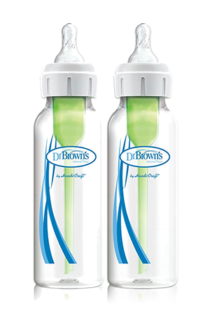 Dr Brown's Anti-Colic Baby Bottles Options+ Narrow 8 oz/250 ml 2-Pack () by Dr Brown's