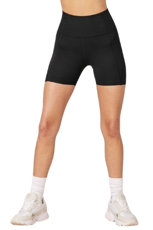 Girlfriend Collective Compressive Hi-Rise Run Short (Black) by Girlfriend Collective