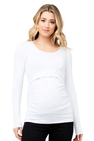 Ripe Organic Cotton Nursing Top (White) by Ripe Maternity