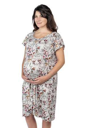Three Little Tots Mommy Labor & Delivery Nursing Gown (Floral) by Three Little Tots