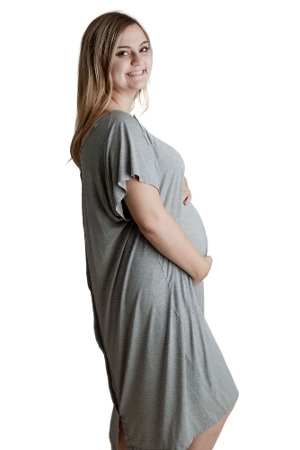 Three Little Tots Mommy Labor & Delivery Nursing Gown (Gray) by Three Little Tots