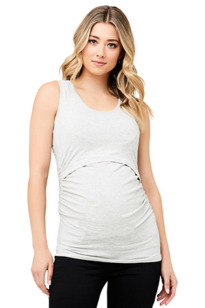 Ripe Organic Cotton Maternity & Nursing Tank (Silver Marle) by Ripe Maternity