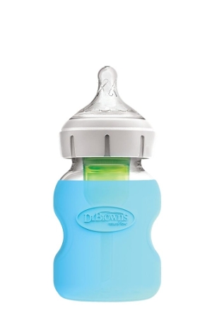 Dr Brown's Silicone Sleeve for 5oz Wide Neck Glass Bottle (Blue) by Dr Brown's