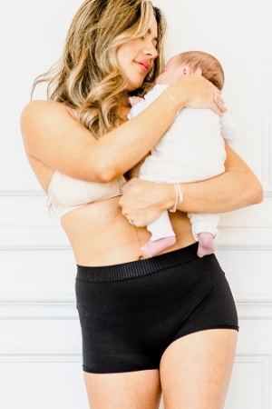 Postpartum Delivery Underwear - 3 Pack Hipsters (Black) by The Mad Love Co.