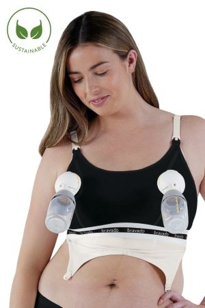 Bravado Designs Clip and Pump™ Hands-Free Nursing Bra Accessory (Sustainable) (Black) by Bravado Designs