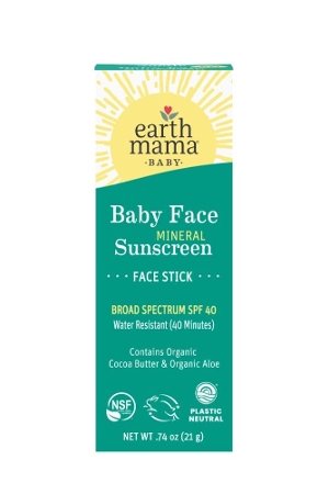 Earth Mama Organics Baby Face Mineral Sunscreen Face Stick - SPF40 () by Earth Mama Organics