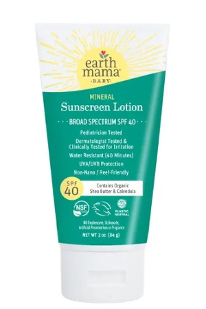 Earth Mama Organics Baby Mineral Sunscreen Lotion - SPF 40 3oz / 84g () by Earth Mama Organics