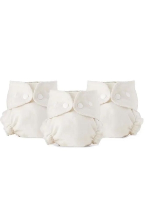 Esembly Inner Organic Cotton Cloth Diaper Size 2 (18-35 lbs) - 3 Pack (Natural) by Esembly