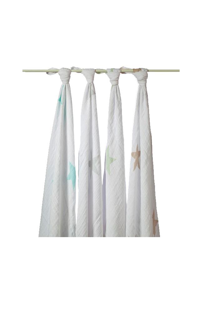 australian muslin swaddling wraps 4 pack in super star aden and anais star light