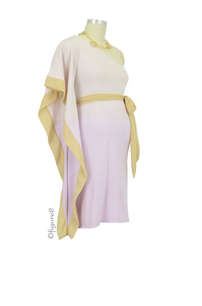Nuka Asymmetrical Maternity Dress in Shell