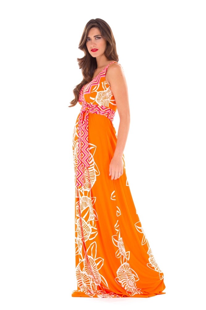 orange pregnancy dress