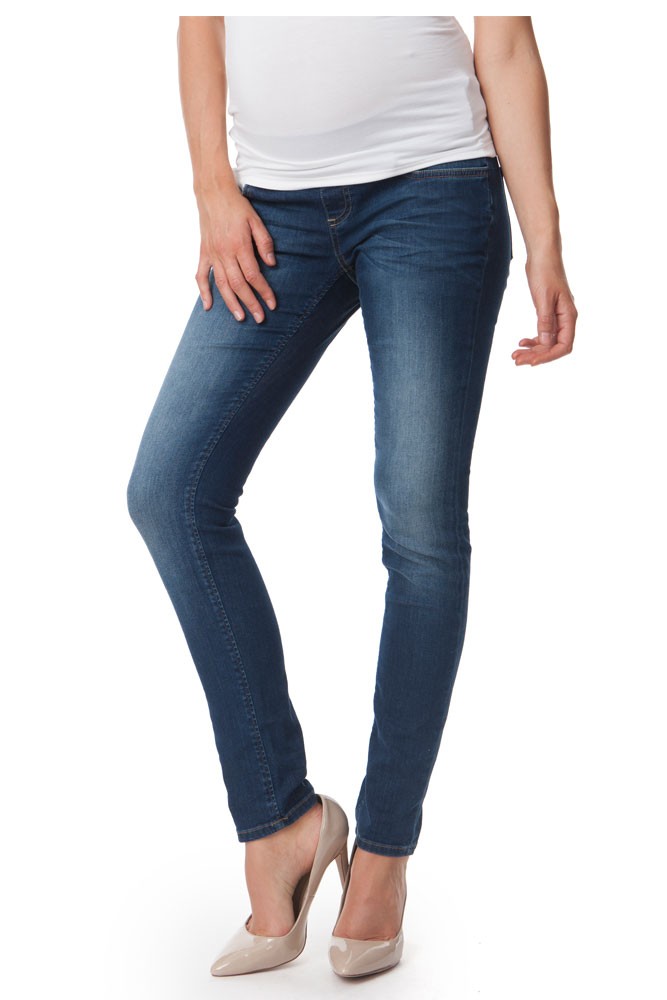 Seraphine Faith Under-Belly Maternity Skinny Jeans in Blue Wash