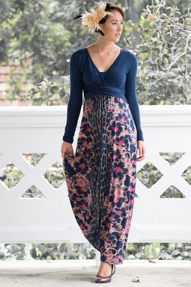 nursing maxi dress long sleeve