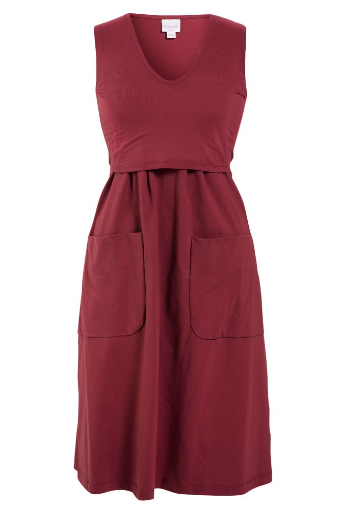 The Depot Organic Maternity & Nursing Dress in Soft Cherry by Boob Design