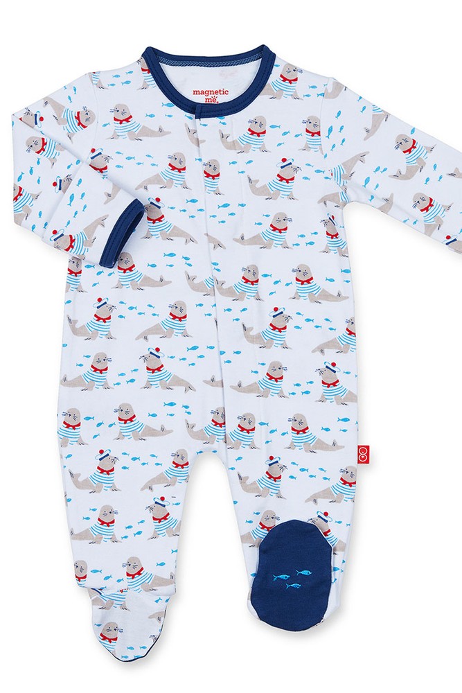 Bedford Floral Magnificent Baby Magnetic Fastener Cotton Footie