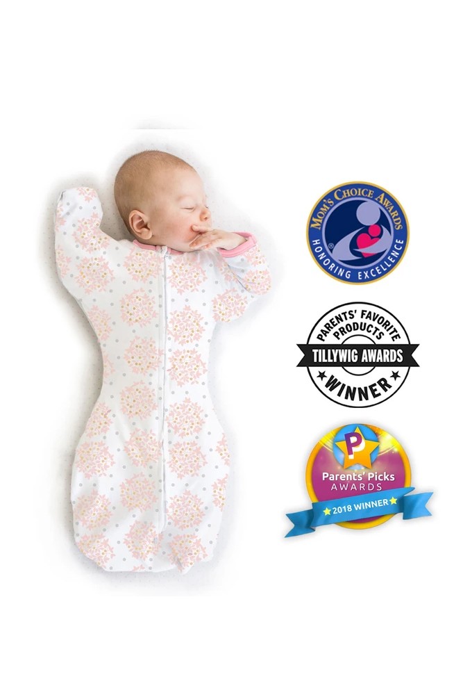 SwaddleDesigns Transitional Swaddle Sack in Heavenly Floral Shimmer