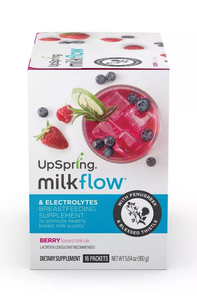 UpSpring Milkflow Fenugreek Breastfeeding Supplement Berry Drink Mix